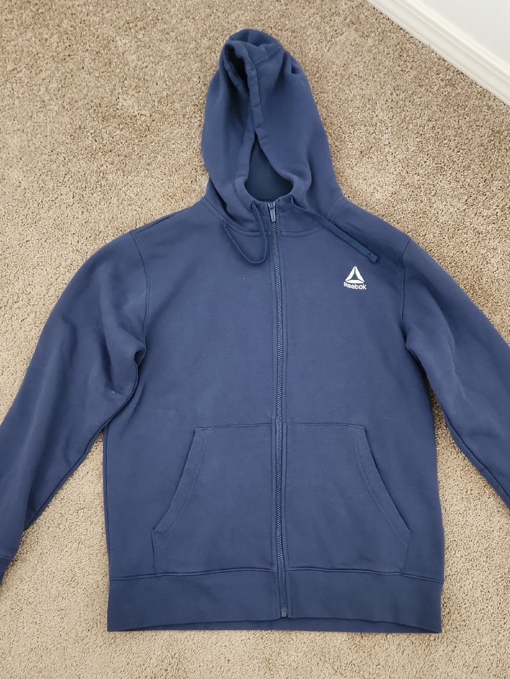 Reebok Navy Zip-Up Hoodie with Logo